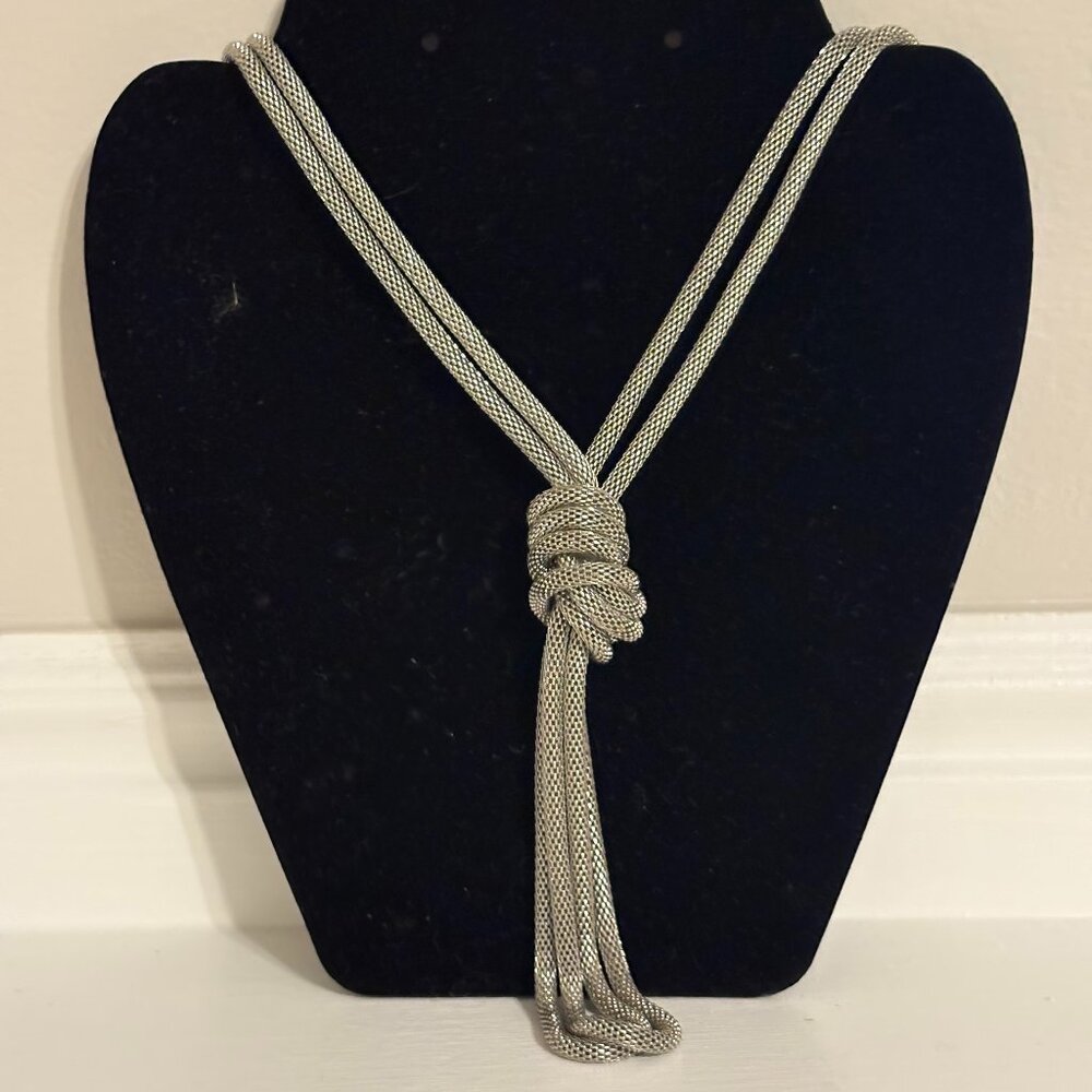 Silver Knotted Necklace